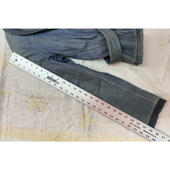 Alexander Julian American Modern Women’s Leather Jacket Belted Blue Size L - Picture 13 of 16